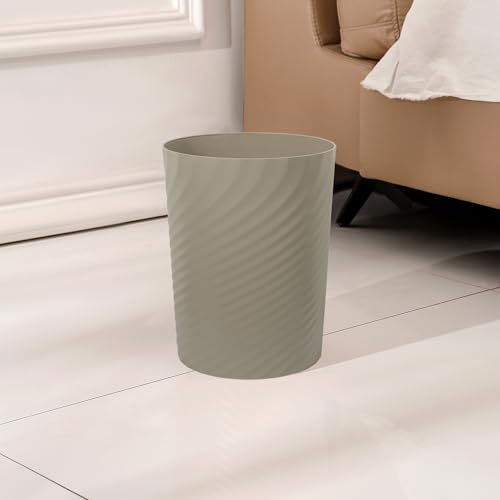 Image of UUJOLY Plastic Small Bathroom Trash Can Wastebasket Garbage Can, Khaki