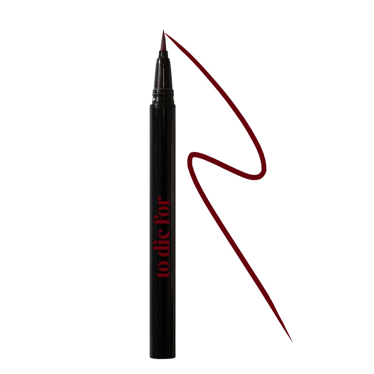 KRASH KOSMETICS Eyeliner Rojo Borgoña Líquido To Die For Sassy Spicy- Formula Waterproof 24h Larga Duración -Eyeliner Colores Pigmentados -Aplicador de Fieltro Punta Fina- Vegano y Cruelty Free