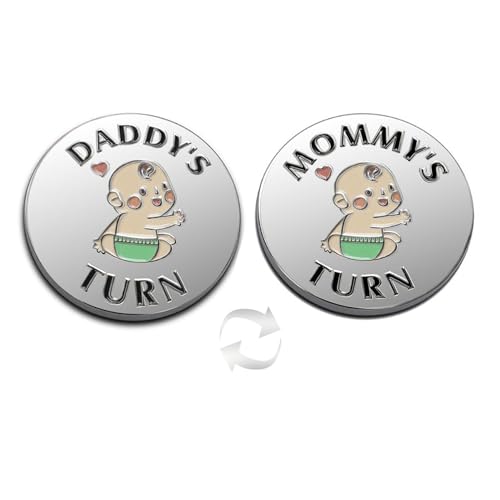 New Dad Mom Gifts Funny Decision Making Coin, New Baby Gift for Parent Mummy Daddy Pregnancy Women First Time to be Moms Dads St.Patrick's Day Easter Birthday Gifts Double Sided