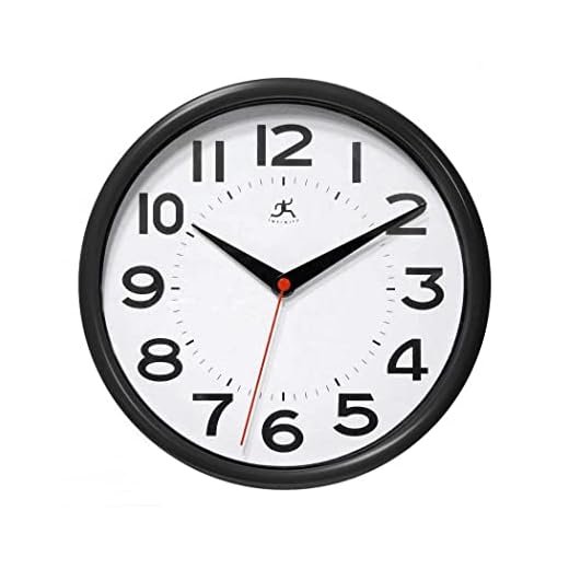 Infinity Instruments Metro 9 Inch Round Silent Non- Ticking Modern Wall Clock, Modern Style Décor for Any Room, Easy to Read Face, Black