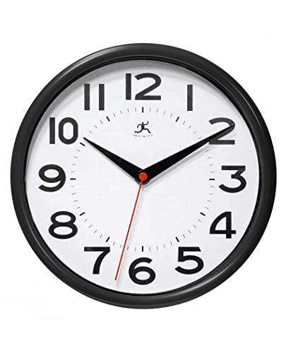 Horloge murale noire 9 pouces Metro par Infinity Instruments pour cuisine