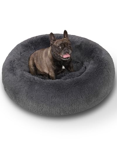 PetJett Donut-Hundebett – Rundes, Kuscheliges Plüschbett Für Kleine Bis Große Hunde, Waschbar, Rutschfest