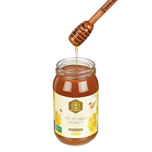 Image of Shiva Organic Raw Mustard Honey 500g | 100% Pure NMR Tested | Raw and Unprocessed
