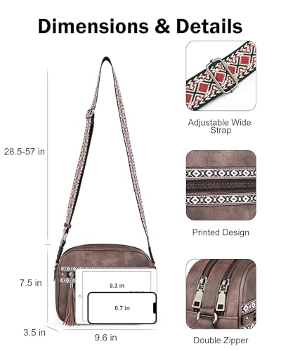 FADEON Crossbody Bags for Women Designer Vegan Leather Crossbody Purse Multi-pocket Medium Shoulder Bag with Card Slots3