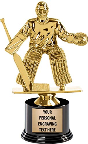 Crown Awards Hockey Trophies with Custom Engraving, 7.25" Personalized Hockey Goalie Trophy On