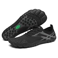 SAGUARO Escarpines Hombre Agua Mujer Secado Rápido Barefoot Zapatillas de Agua Antideslizante Zapatillas de Playa Transpirable Zapatos para Surf Snorkel Piscina Kayak Natación Negro,Gr.45