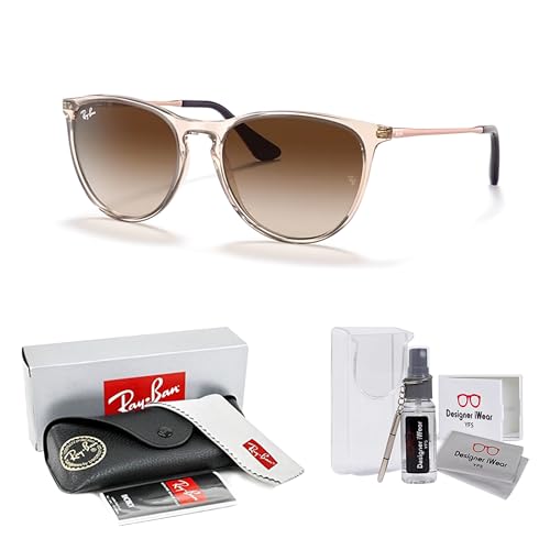 Ray-Ban Junior Kids' Erika RJ9060S Rounded Sunglasses for Girls +BUNDLE with ACCESSORY EYEWEAR KIT2