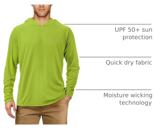 Image of Roadbox Mens Fishing Sun Hoodie, Long Sleeve UPF 50+ UV Protection Shirts