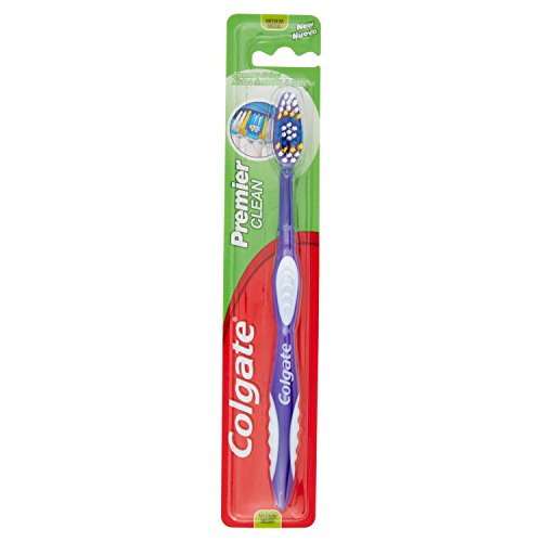 Colgate premier clean - Juego de 4 cepillos de dientes, dureza media, 12 g