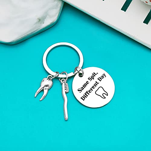 Ximalun Dentist Gifts for Women Men Dental Hygienist Gifts Same Spit Different Day Keyring Dental Assistant Gifts Dental Student Gift Dentist Graduation Gifts Dentist Office Orthodontist Gifts - Image 2