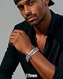 PROSTEEL Mens Silver Bracelet Cuban Link Bracelets for Men Stainless Steel Present Hip Hop Fashion Mens Jewelry with Gift Box