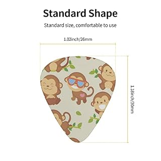 Lot de 12 médiators amusants en forme de singe pour guitare basse électrique et acoustique - Les Beatles, Paul McCartney, John Lennon, RIngo Starr, George Harrison Lot de 12 médiators amusants en forme de singe pour guitare basse électrique et acoustique – Image 4