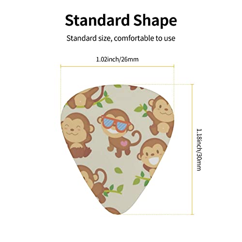 Lot de 12 médiators amusants en forme de singe pour guitare basse électrique et acoustique - Les Beatles, Paul McCartney, John Lennon, RIngo Starr, George Harrison Lot de 12 médiators amusants en forme de singe pour guitare basse électrique et acoustique – Image 5