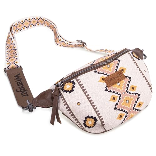 Montana West x Wrangler Large Fanny Packs for Women Western Crossbody Bags Aztec Bum Chest Belt Purse with Adjustable Strap