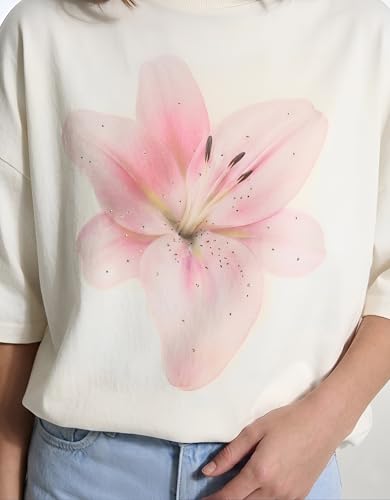 Image of Tfortees Women Cotton Oversized T-Shirt Casual Wear | Relaxed Fit, Round Neck