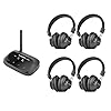 Avantree Quartet Multiple Wireless Headphones with one Transmitter, 4 Pack Up to 100PCS, HD Sound No Lag for TV Watching…