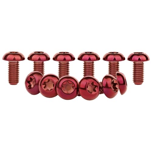Image of 12Pcs Ti Titanium Bolts Torx M5x10 Bicycle Bike Disc Brake Cycle Rotor Screws Gr5 (Burgundy)
