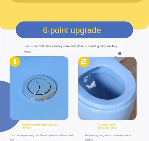 Inodoro silencioso para niños Child Mute Toilet Super Smart, inodoro bidé creativo de cerámica, inodoro de una pieza con doble descarga, inodoro sifónico moderno para jardín de infantes (verde) miniatura 4