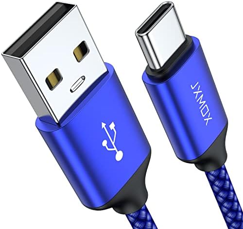 JXMOX USB Type C Charger Cable (6.6ft 2-Pack), USB-A to USB C 3A Fast Charging Cord Compatible with