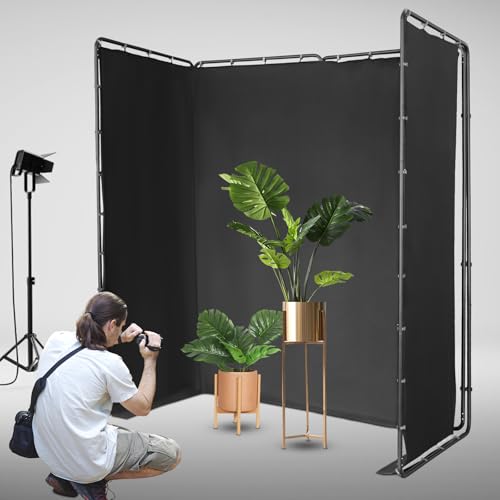 7.87ft x 13.12ft Large Black Screen Backdrop with Stand,Portable Photo Background Support System for Photography Backdrop Video Studio, Live Streaming,Parties,Stage,with Carry Bag (Black)