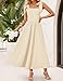 ZESICA Women's Summer Spaghetti Strap Maxi Dress 2026 Tie Shoulder Square Neck Flowy Wedding Guest Party Beach Long Dresses,Apricot,Medium