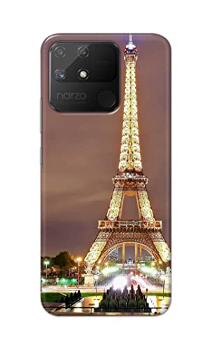 Image of PRINTFIDAA Lovers Famous Place Eiffel Tower in Paris Printed Designer Hard Case for Realme Narzo 50A Back Cover -(e) RPM1009