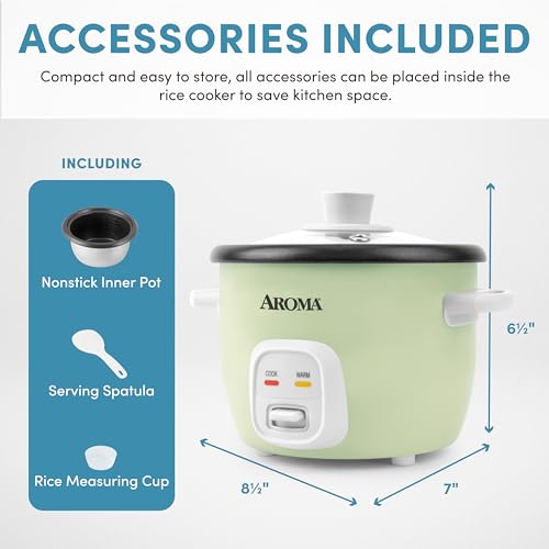 image for AROMA® Mini Rice Cooker, 2-Cup (Uncooked) / 4-Cup (Cooked), Grain Coo
