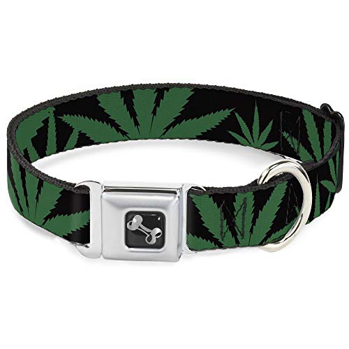 Collier de chien feuille de marijuana os large 18-81,3 cm Buckle Down