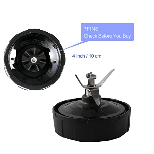 1-Pack Extractor Blade Assembly 7 Fins Ninja Blender Blade Ninja Blender Replacement Parts Compatible with Ninja Blenders Auto iQ BL480 BL482 BL642 BL682 NN102