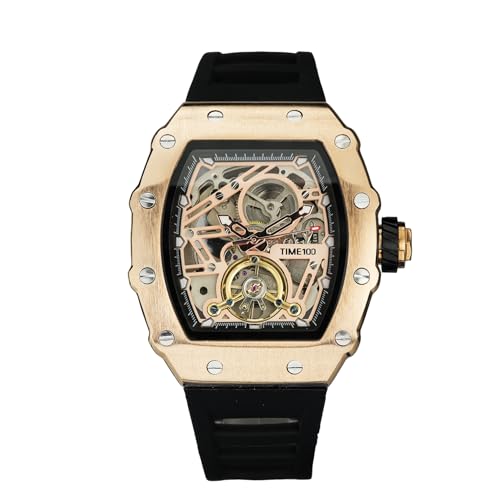 【Stile Audace e Moderno】 Con il suo grande quadrante rettangolare e l’elegante combinazione di colori neri, l'orologio TIME100 è perfetto per gli uomini che amano distinguersi. Un regalo uomo ideale per celebrare momenti speciali o arricchire il proprio look quotidiano.