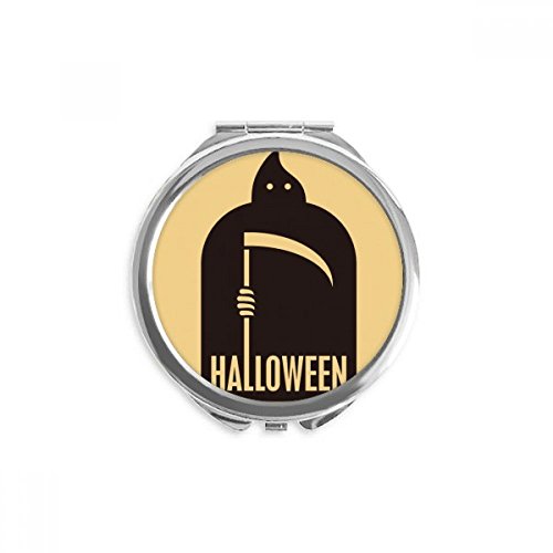 Espejo redondo de bolsillo Azrael con diseño Negro de Halloween para un maquillaje perfecto