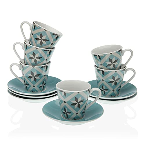 Versa, set 6 tazas cafe mosaic star, linea servicio de mesa, tazas, VS-20090447