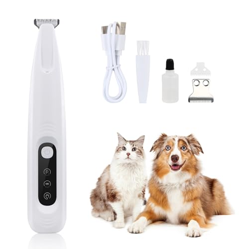 Focenat Recortadora de patas para perros con luz LED, Cortapelos para Mascotas, silenciosa recortadora de patas de perro, Maquina de Cortar pelo para Gatos para Perros Gatos Patas Orejas Ojos Cara