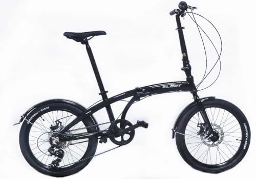 Bicicleta Plegable Iconic Luz Disc 20' Urbana Ligera 6 Velocidades Cuadro Aluminio Ligero Portatil Manillar Telescopico Ajustable Sillin Ergonomico Frenos Disco Diseño Español Hombre Mujer 1.60-1.85m