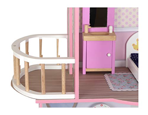 small foot 3109 Puppenhaus Sophia, aus Holz, mit Einrichtungszubehör, Rollenspiel-Erweiterung für die Puppenecke – Bild 8