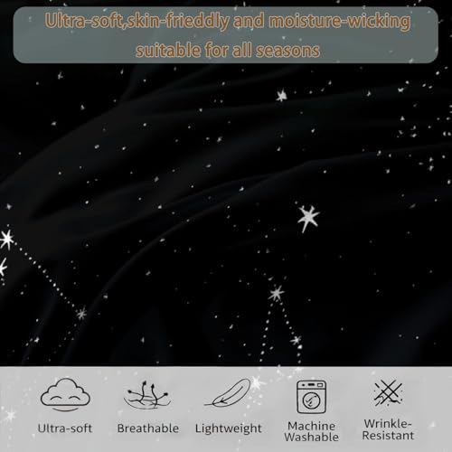 Edredón para cama 240x260 colcha ligera espacio luna estrellas 8