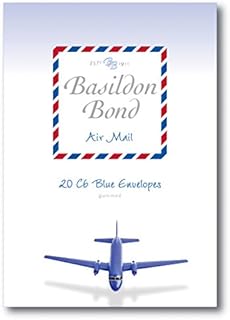Basildon Bond C6 114 x 162 mm Gummed Envelope - Airmail Blue (Pack of 20), 100080079