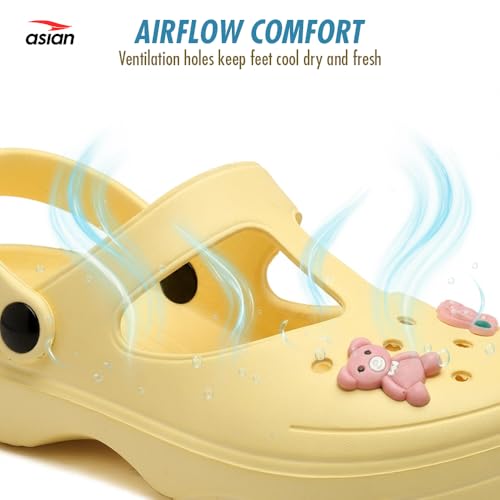 Image of ASIAN Women's INDIGO-07 Comfortable & Light Weight Clogs for Women | Stylish & Anti-Skid Sandals with Adjustable Back Strap for Adult | Waterproof & Everyday Use Mules for Girls and Ladies