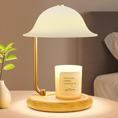 Candle Warmer Lamp with Dimmer & Timer, Electric Candle Lamp Warmer, Scented Candle Warmer for Home Decor Women Girls Room Decor - Christmas Gift for Mothers & Girlfriends, Wax Melt with 2 Bulbs Cover