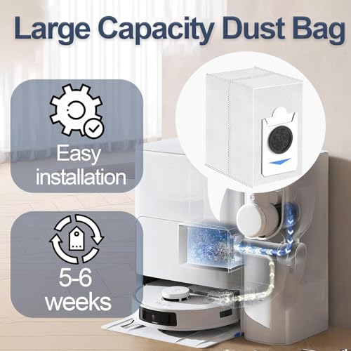 12 Stück Kompatibel mit EcovacS Deebot T30S Combo/X2 Combo Taubsauger,2.9L Großer Kapazität Staubsaugerbeutel Sbeutel Ersatz（Nicht anwendbar auf T30 ）