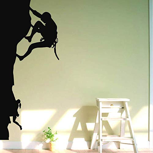 Escalade De Montagne Sticker Mural Sports Wall Decal Bricolage Décoration Vinyle Wall Art Rock Escalade Wall Art Stickers Escalade Coupe Vinyle 130X55Cm