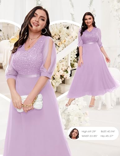 Image of Wedtrend Women's Sequin Dresses Sparkly Glitter Dress Split Sleeves Formal Dresses Maxi Evening Dress
