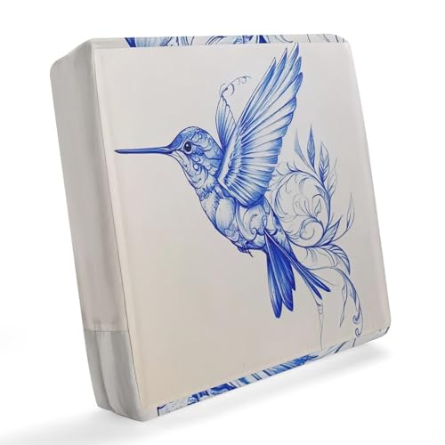 DELIBEST Fundas de cojín para exteriores para patio, impermeables, para sofá, diseño de pájaros, flores, fundas de cojín para sillas, fundas protectoras para muebles