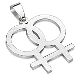 ✔ Kettenanhänger mit doppeltem Weiblichkeits Frauen Symbol in silber