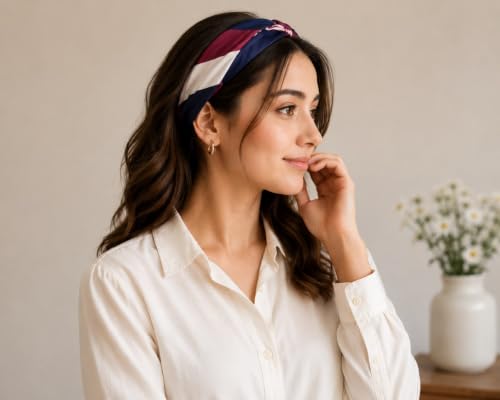 Image of Satin Square Head Scarf for Women, Floral Printed
