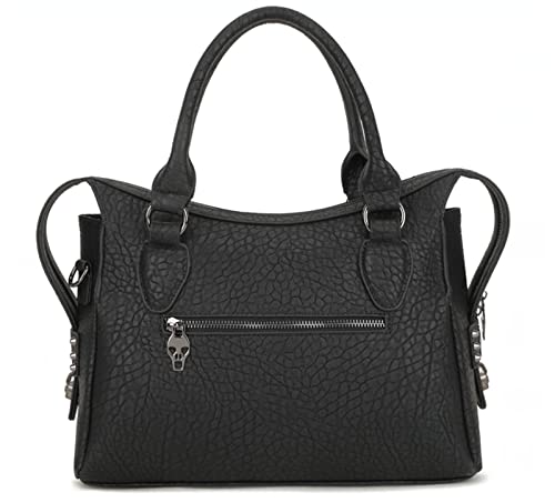 Bolso satchel con tachuelas y calavera negro miniatura 4