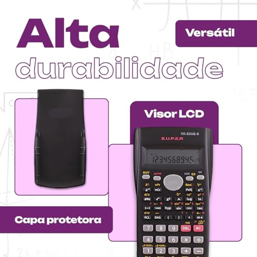 Calculadora Científica Financeira Matemática com Display Duplo 240 Funções Função Replay Estatísticas Teclas Rápidas e Conversões Matemáticas - Imagem 5