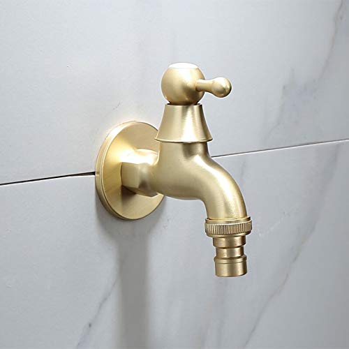 Robinet en laiton or brossé au design épuré pour buanderie et évier de salle de bain de prestige