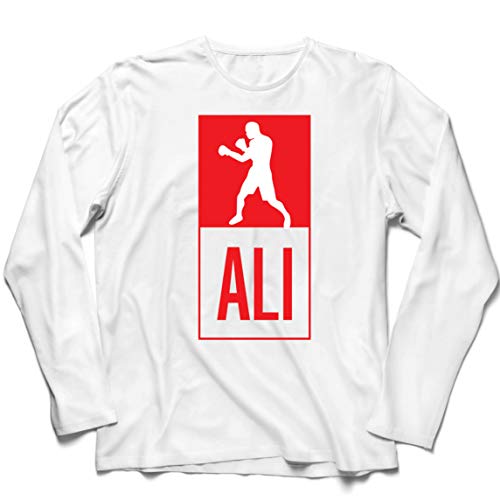 lepni.me Camiseta de Manga Larga para Hombre Equipo de Entrenamiento Combate De Boxeo Ropa de Ejercicio y Fitness (Large Blanco Multicolor)