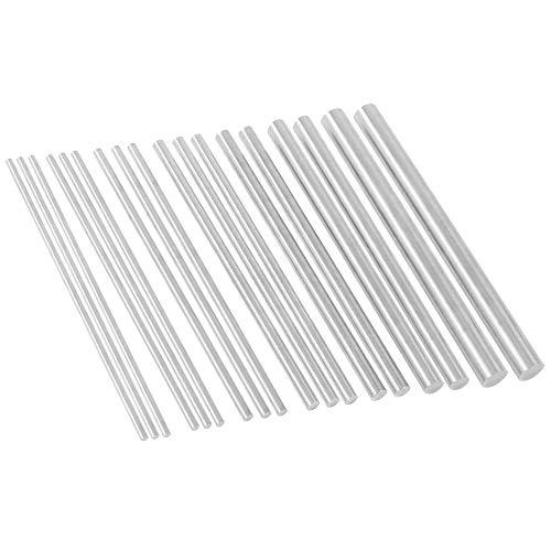 Image of Glarks 18Pcs Aluminum Solid Round Rod Lathe Bar Stock Assorted for DIY Craft Tool, Diameter 2.5-8mm Length 100mm